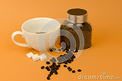 World coffee day with white cup Stock Photo