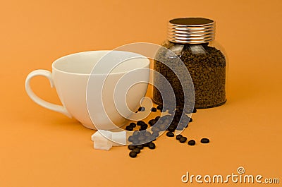 World coffee day with white cup Stock Photo