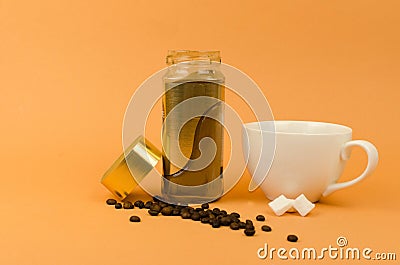 World coffee day with white cup Stock Photo