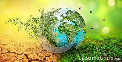 A world that is collapsing and disintegrating the concept of environmental conservation Stock Photo