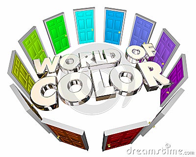 World of Color Diversity Options Choices Doors Stock Photo