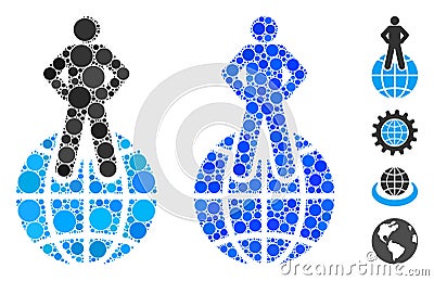 World Commander Mosaic Icon of Circles Vector Illustration