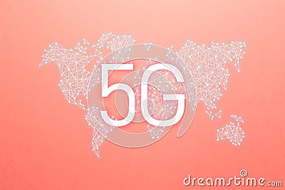 World community and network. 5G network Internet mobile wireless business concept Stock Photo