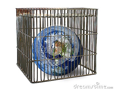 World confined in a cage Stock Photo