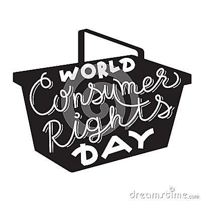 World consumer rights day lettering Vector Illustration