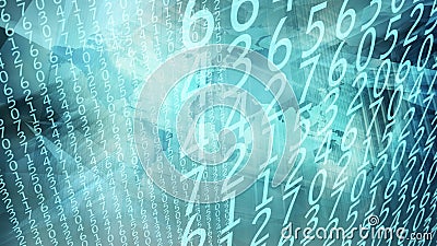 World continents and computer algorithm numbers Stock Photo