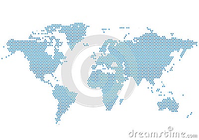 World Continents Map - Dots style illustration Vector Illustration