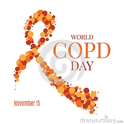 COPD day ribbon poster Vector Illustration