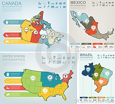 World countries infographic collection. Business and finance concept. Vector Vector Illustration