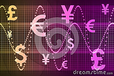 World Currencies Business Abstract Background Stock Photo