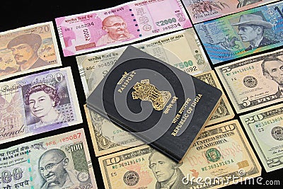 World currency notes Stock Photo