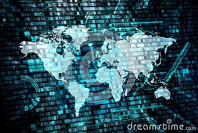 World data processing concept Stock Photo