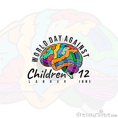 World Day Against Children Labour Vector Illustration