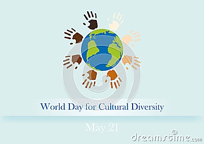 World Day for Cultural Diversity Cartoon Illustration