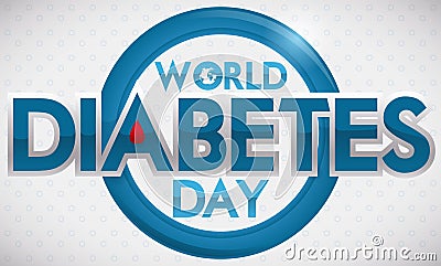 World Diabetes Day Banner with Blue Circle and Blood Drop, Vector Illustration Vector Illustration