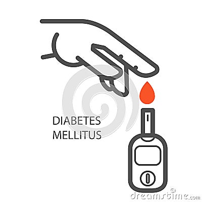 World Diabetes Day icon - blood sugar test device, Glucose Meter Stock Photo