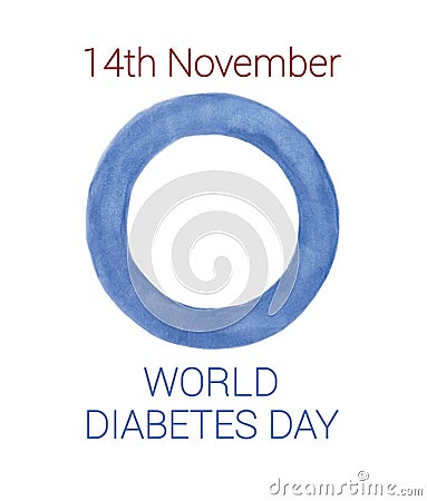 World diabetes day logo watercolor on white background isolated Stock Photo