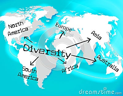 World Diversity Indicates Mixed Bag And Earth Stock Photo