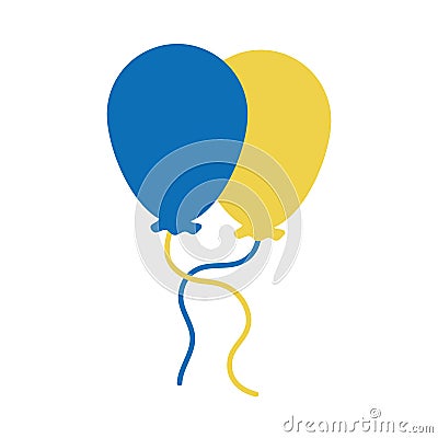 World down syndrome day, balloons yellow and blue awareness color flat style Vector Illustration