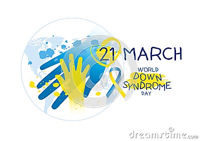 World down syndrome day design on white background Vector Illustration
