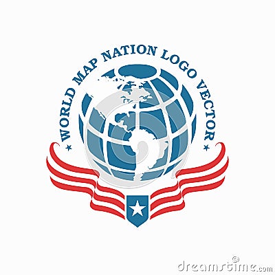 World earth globe maps logo Vector Illustration