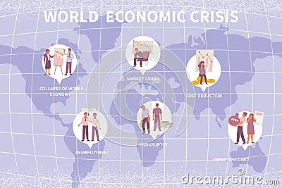 World Economic Crisis Illustration Vector Illustration