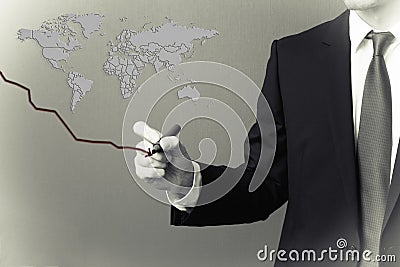 World economy in decline Stock Photo