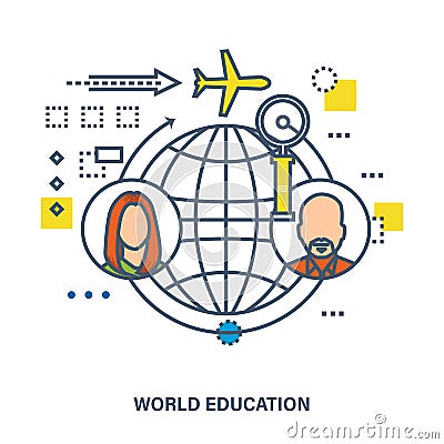 World education - concept vector illustration Vector Illustration