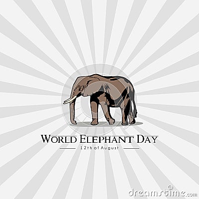 World Elephant Day Icon Vector design Concept Vector Illustration
