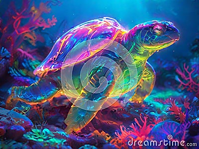 This World Environment Day, colorful coral reefs, super-realistic photo from the water Stock Photo