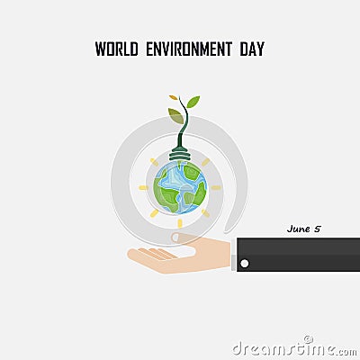 World Environment day concept vector logo design template.June 5 Vector Illustration