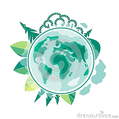 World Environment Day. Earth Day. Ecology and conservation of the planet. Vector Illustration