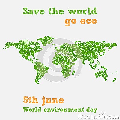 World environment day - fifth june, save the world illustration Vector Illustration