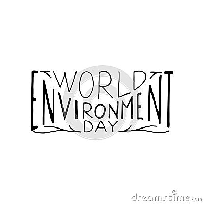 World Environment Day hand lettering. Stock Photo