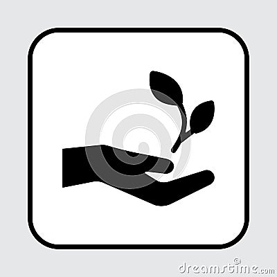 World environment day. Human hand holding plant, sprout. Vector illustration Cartoon Illustration