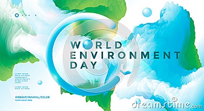 World Environment Day poster design with Earth Vector Illustration