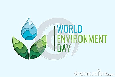 World Environment Day - waterdrop concept Vector Illustration