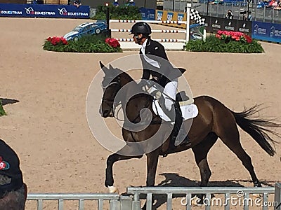 2018 world Equestrian games - Eventing Show jump finale Editorial Stock Photo