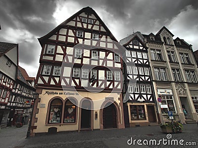 In the world of fairy tales, Little Red Riding Hood plays a special role in Alsfeld.Germany Editorial Stock Photo