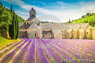 Abbey Senanque and Lavender field, France Stock Photo