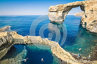 The world famous Azure Window in Gozo island - Malta Stock Photo