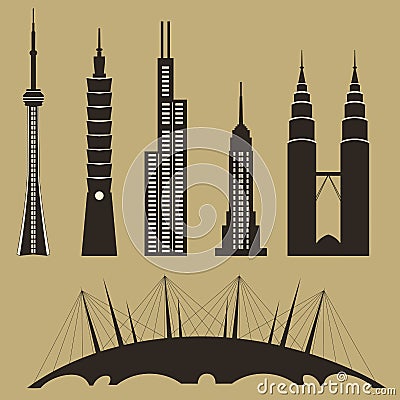 World famous landmarks Vector Illustration