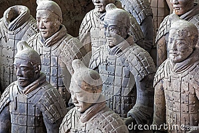 World famous Terracotta Army located in Xian China Editorial Stock Photo