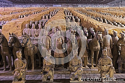 World famous Terracotta Army located in Xian China Editorial Stock Photo