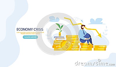 World financial crisis. Oil price drop. Collapse of the economy. Bankruptcy. Down arrow stocks graph. Economy stock Vector Illustration