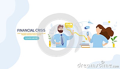 World financial crisis. Oil price drop. Collapse of the economy. Bankruptcy. Down arrow stocks graph. Economy stock Vector Illustration