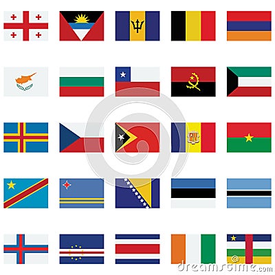 World Flag isolated Vector Illustration set every single flag you can easily edit Vector Illustration