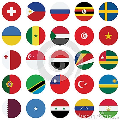 World Flag isolated Vector Illustration set every single flag you can easily edit Stock Photo