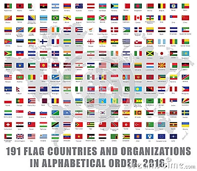 World flags all Vector Illustration