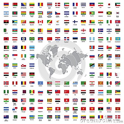 World flags all Vector Illustration